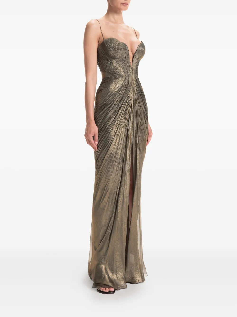 Maria Lucia Hohan Pleated-effect Gown In Green