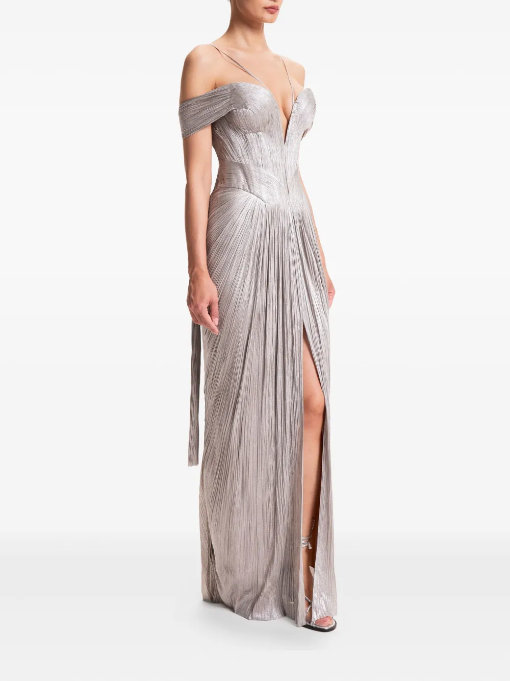 Maria Lucia Hohan Geplooide avondjurk Grijs