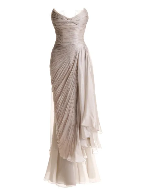 Maria Lucia Hohan pleated lace-trim gown