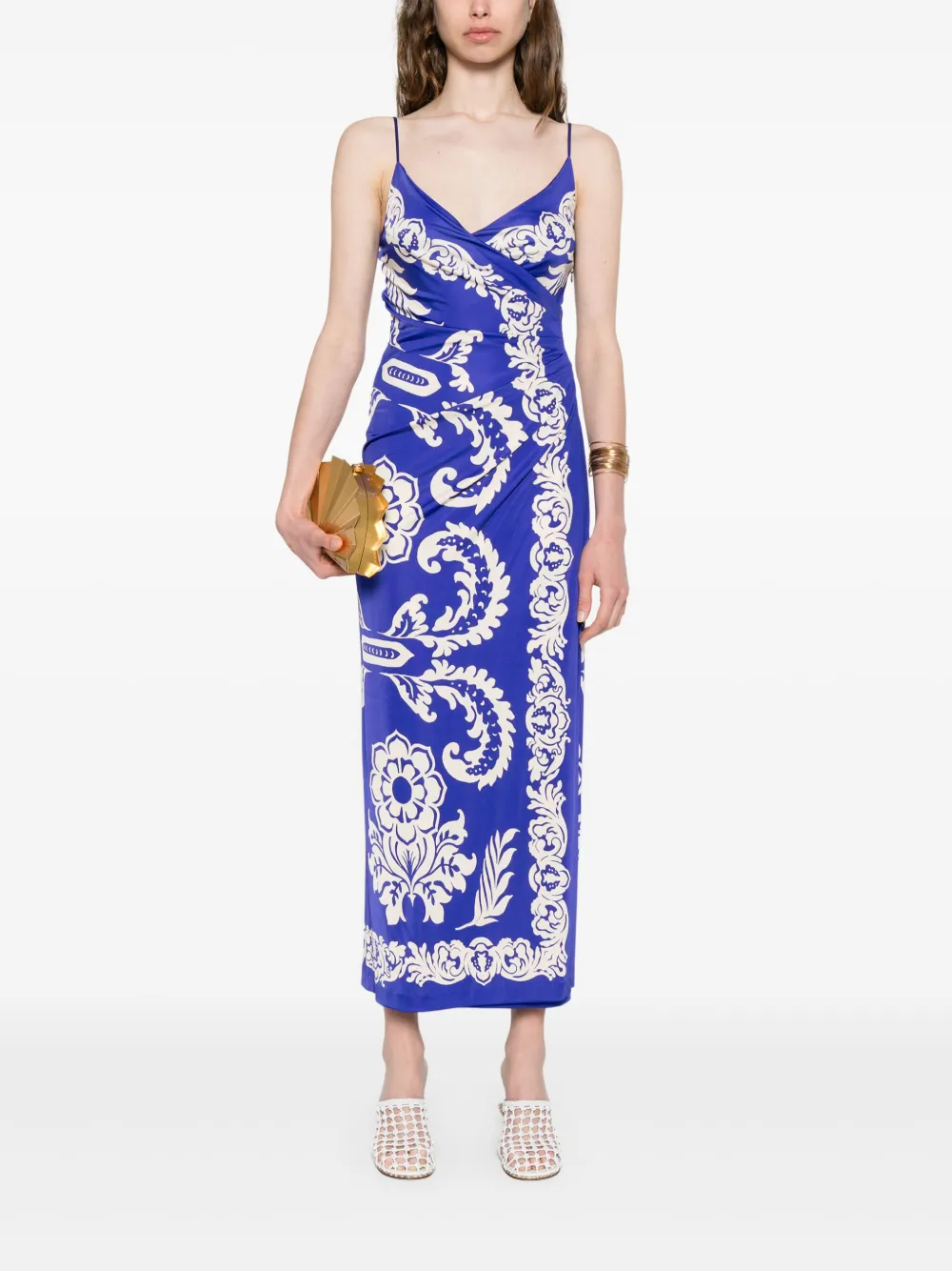 ETRO paisley-print midi skirt - Blauw