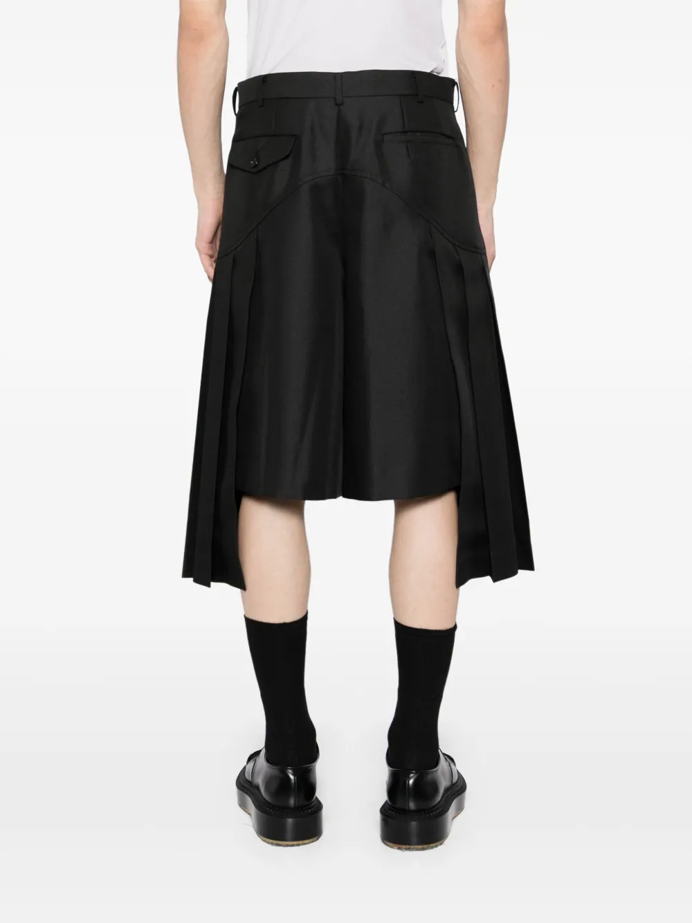 Comme des Garçons Homme Plus Geplooide shorts Zwart