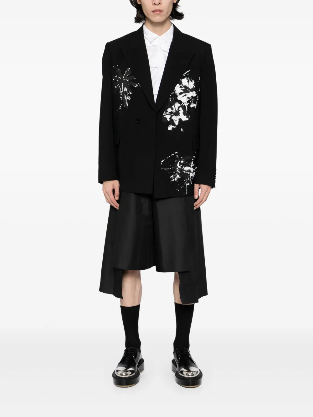 Comme des Garçons Homme Plus Geplooide shorts Zwart