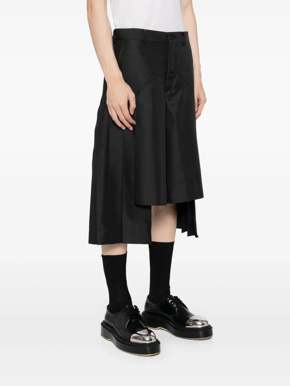 Comme des Garçons Homme Plus Geplooide shorts Zwart