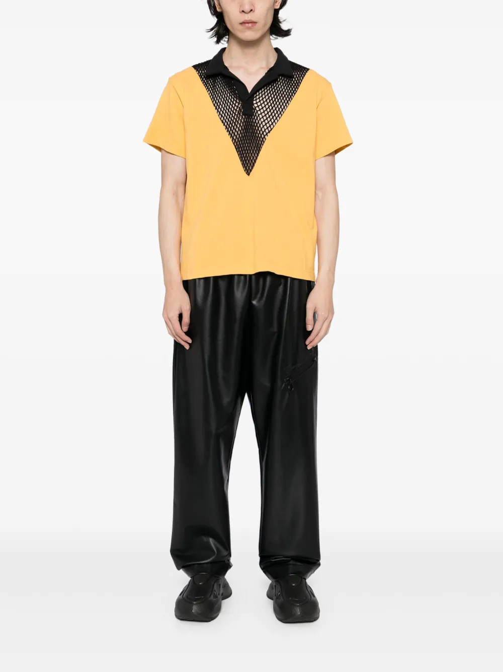 Olly Shinder Hybrid kanten poloshirt - Geel