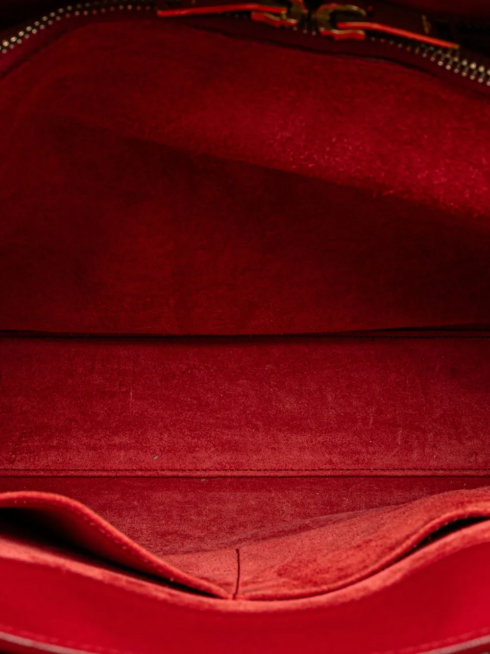 Pre-owned Saint Laurent 2014 Small Leather Sac De Jour Satchel In Red