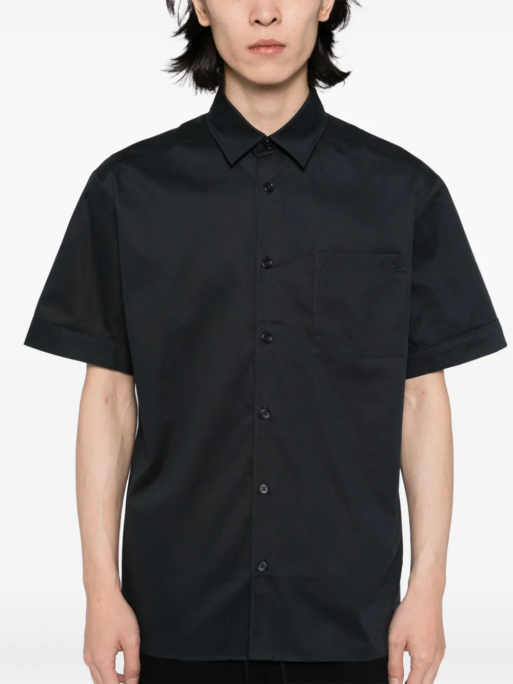 A.P.C. Chemisette Ross overhemd met logo Blauw