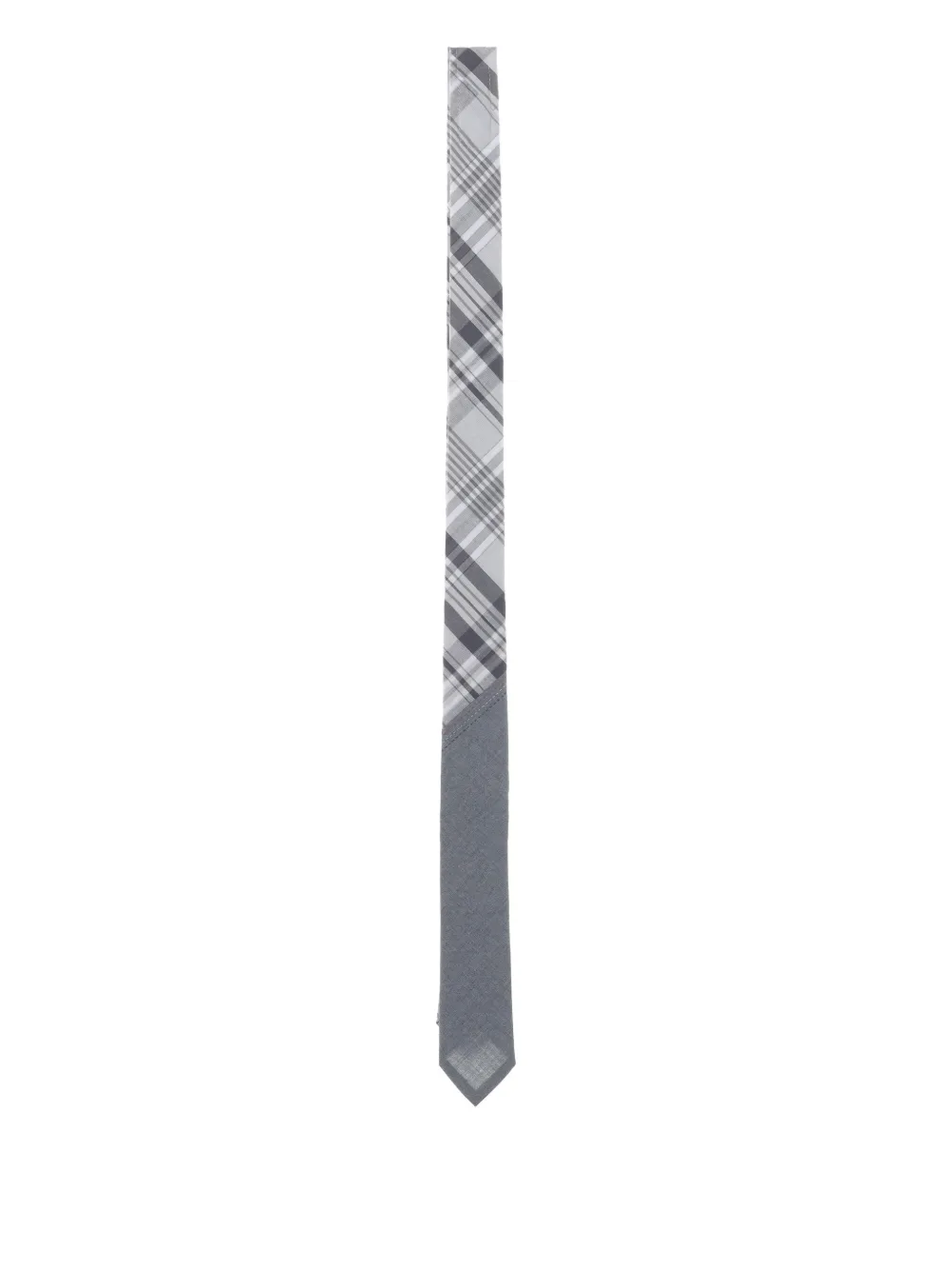 Thom Browne Geruite geweven stropdas Grijs
