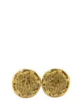 CHANEL Pre-Owned 1995 Gold Plated CC Round Clip on Earrings costume earrings