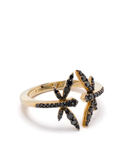 Anapsara anillo en oro de 18kt con motivo de libélula y diamante