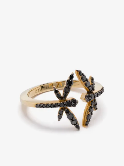 Anapsara 18K gold dragonfly-motif diamond ring