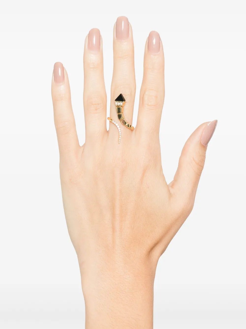 Anapsara anillo Temptation en oro rosa de 18kt con diamantes y ónix | Image 2