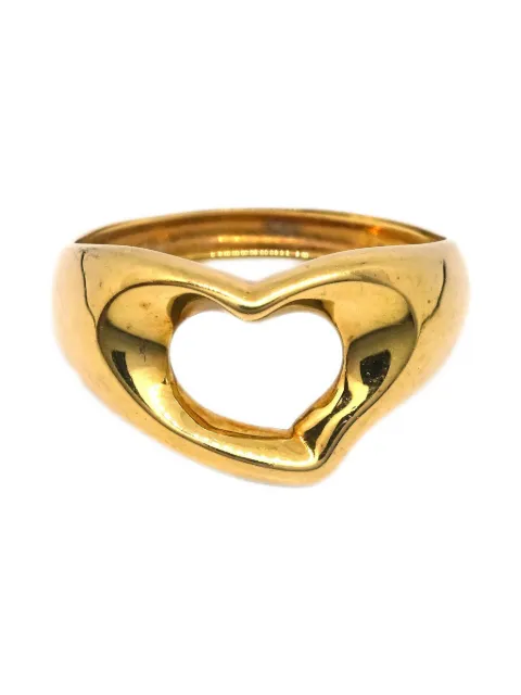 Tiffany & Co. Pre-Owned 1990-2000's Pre-Owned 18K 옐로 골드 오픈 하트 링