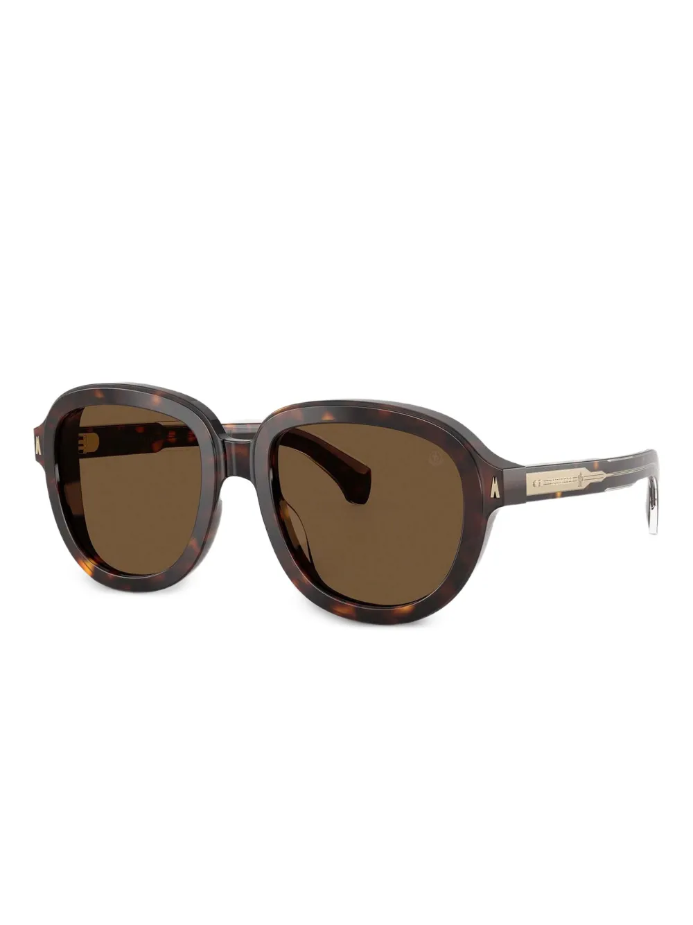 Moncler Eyewear Zonnebril met schildpadschild-design en geometrisch montuur - Bruin