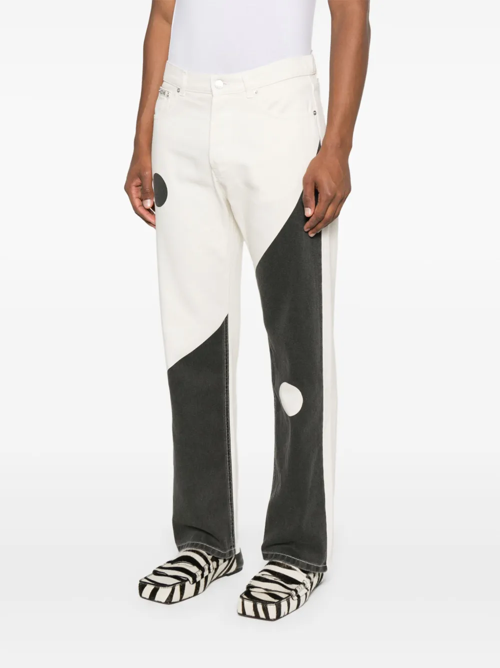 Moschino Tweekleurige jeans Beige