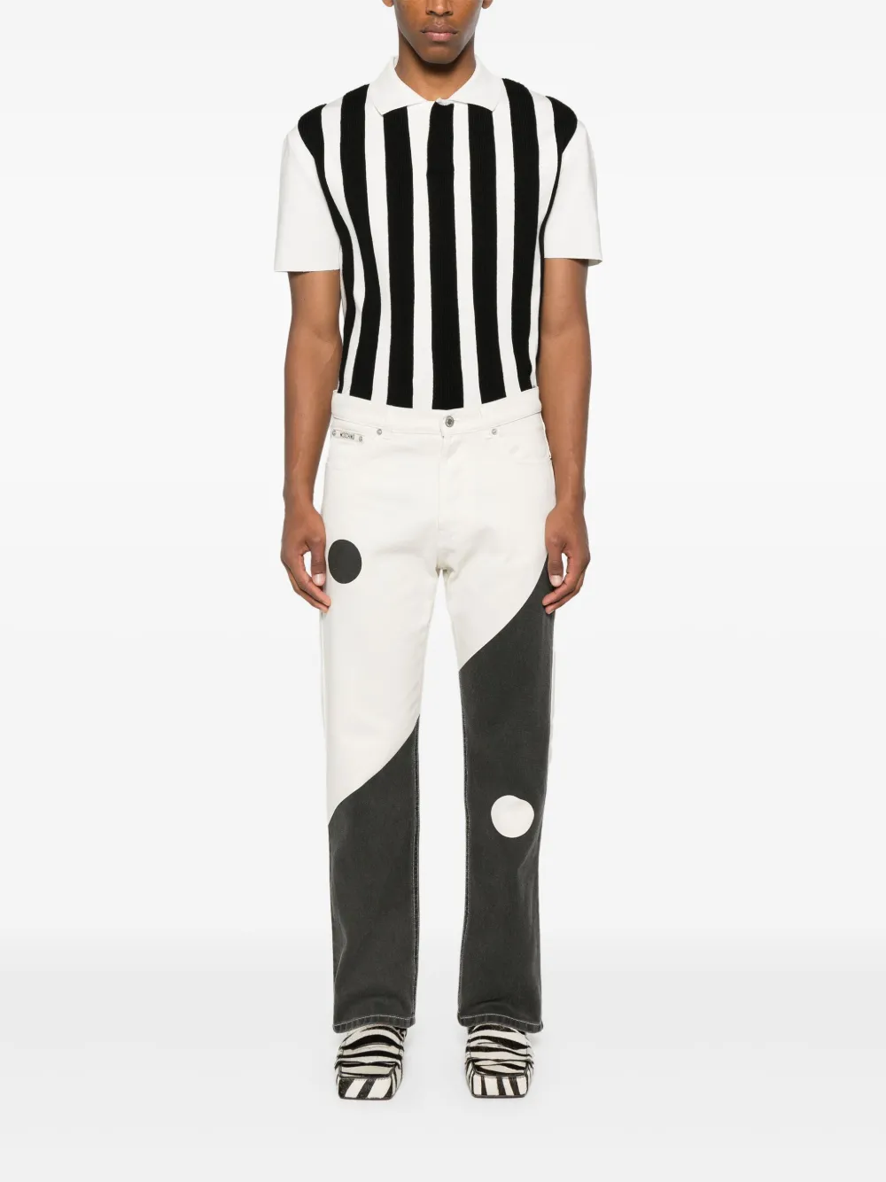Moschino Tweekleurige jeans - Beige