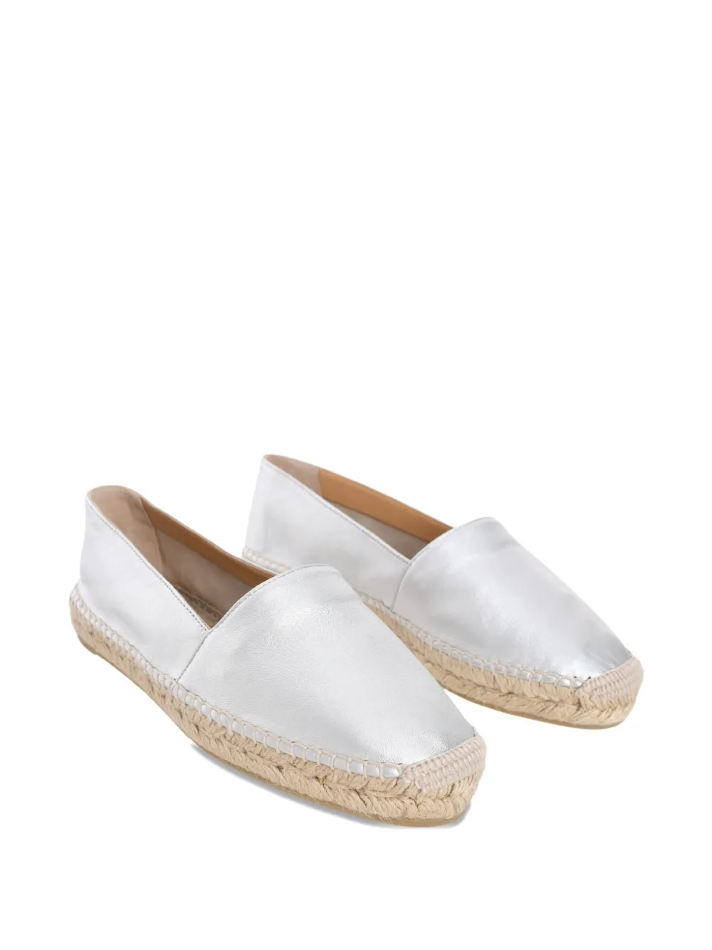 Castañer Kenda metallic leather espadrilles Silver
