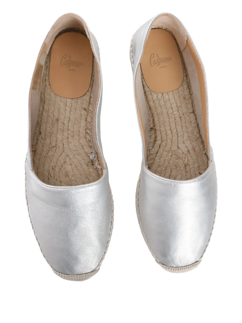 Castañer Kenda metallic leather espadrilles Silver