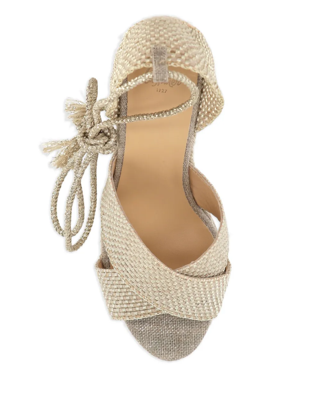 Castañer 90 mm jute sandalen met sleehak Beige