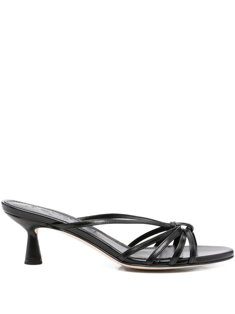 Aeyde 55mm Abby leather sandals Zwart