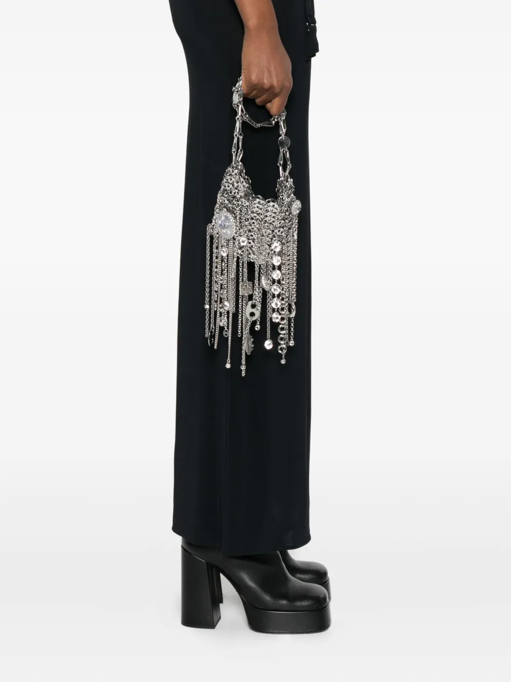 Rabanne Hanging Charms Discs Shoulder Bag - Zilver