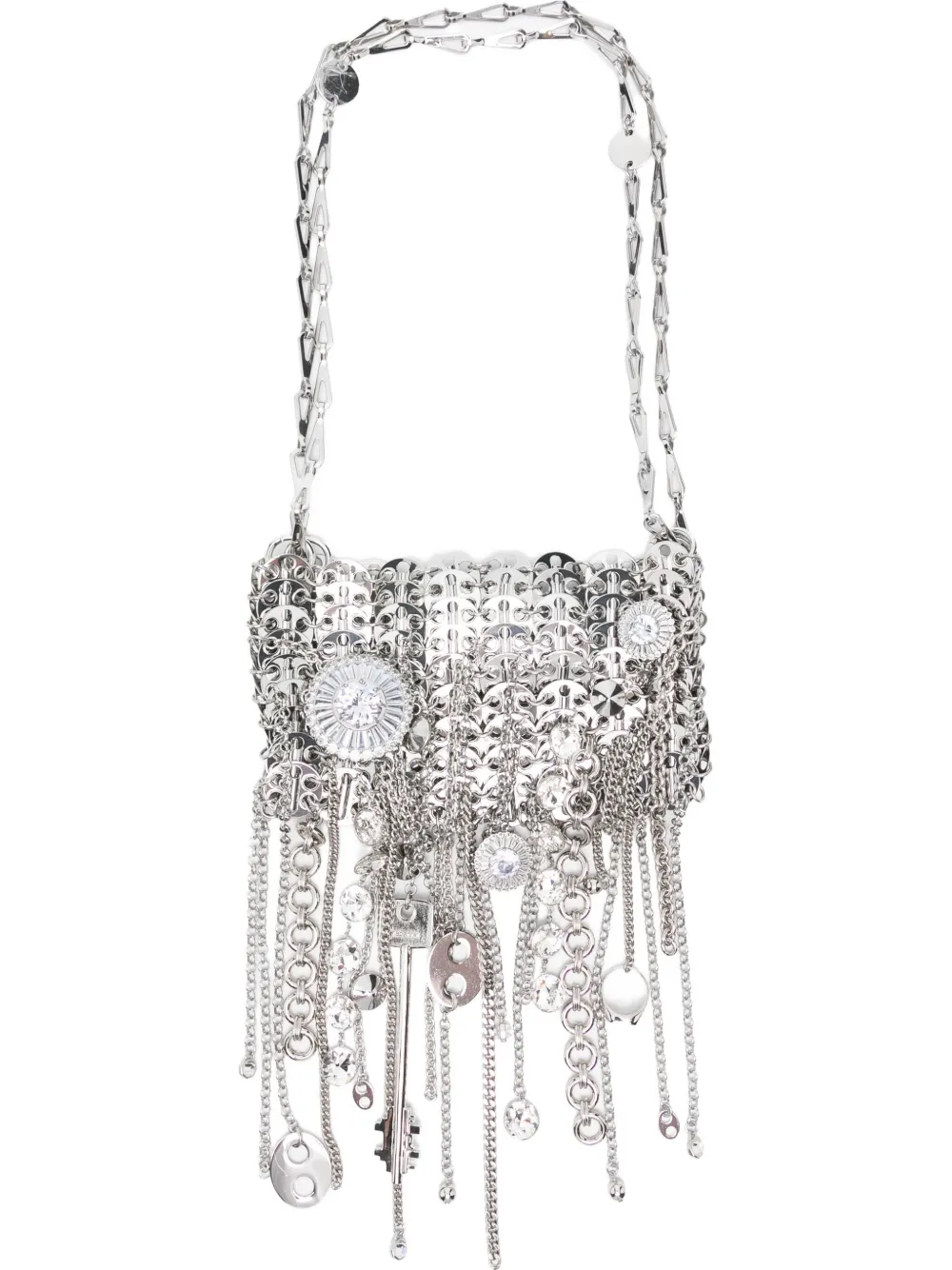 Rabanne Hanging Charms Discs Shoulder Bag - Argento