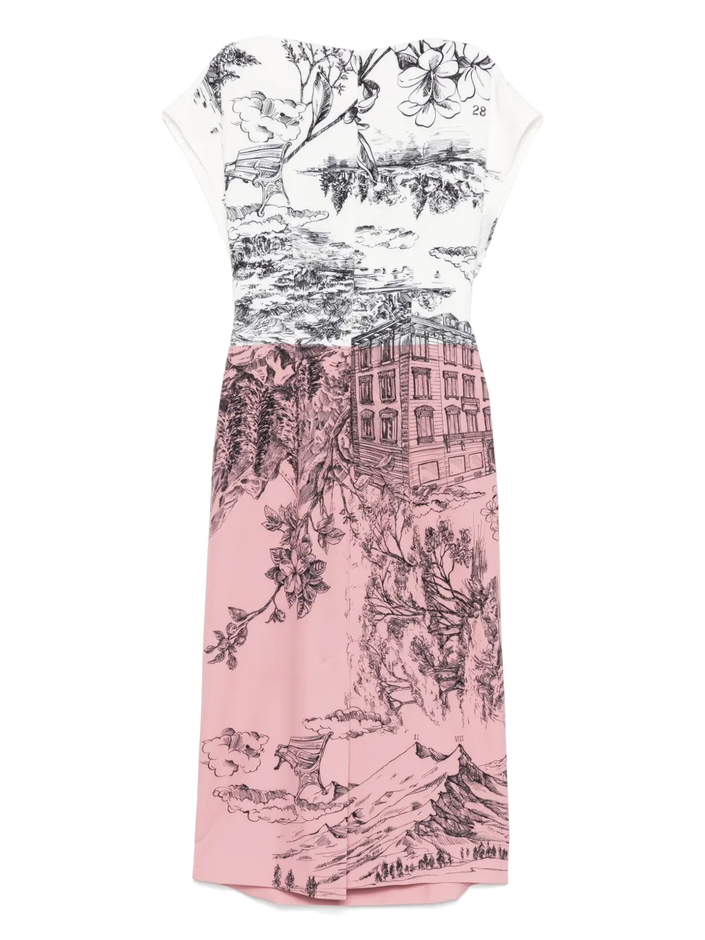 MOSCHINO JEANS Milan Press midi dress - Roze