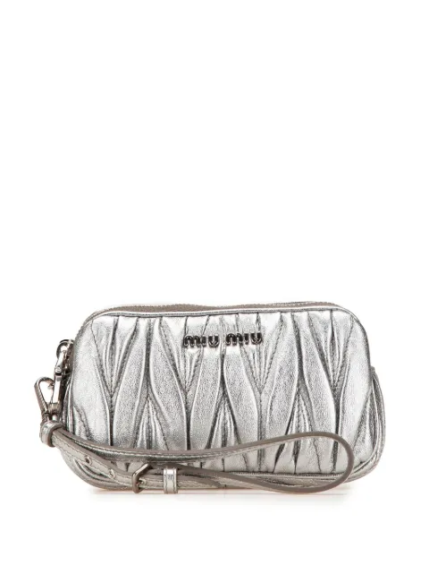 Miu Miu Pre-Owned 2000-2010 Nappa Matelasse Double Zip clutch bag