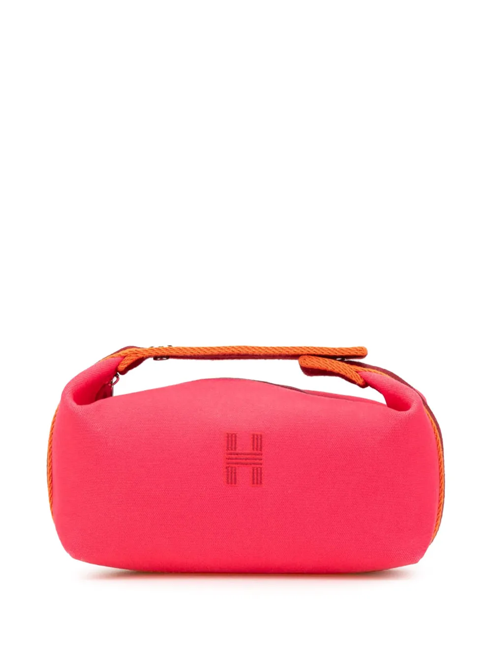 Hermès Pre-Owned 2020-2025 スモール トワル ブリッド ア ブラック バニティバッグ - ピンク Hermès Pre-Owned 2020-2025 スモール トワル ブリッド ア ブラック バニティバッグ - ピンク