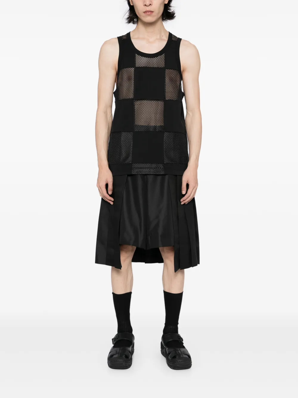 Comme des Garçons Homme Plus Mesh tanktop - Zwart