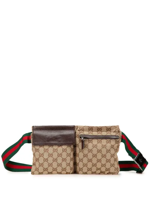 Gucci Pre-Owned 2000-2015 GG Canvas Web Double Pocket belt bag