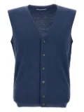 Kangra wool sleeveless cardigan - Blue