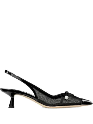 Jimmy Choo Amita 45 lace-embellishment Pumps | Black | FARFETCH CA