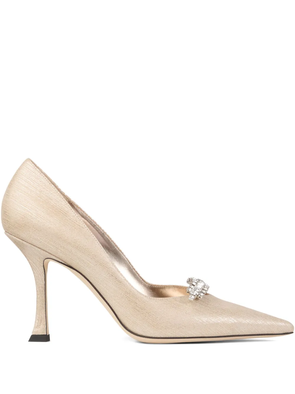 Jimmy Choo 90mm Belinda crystal-embellished pumps Gold