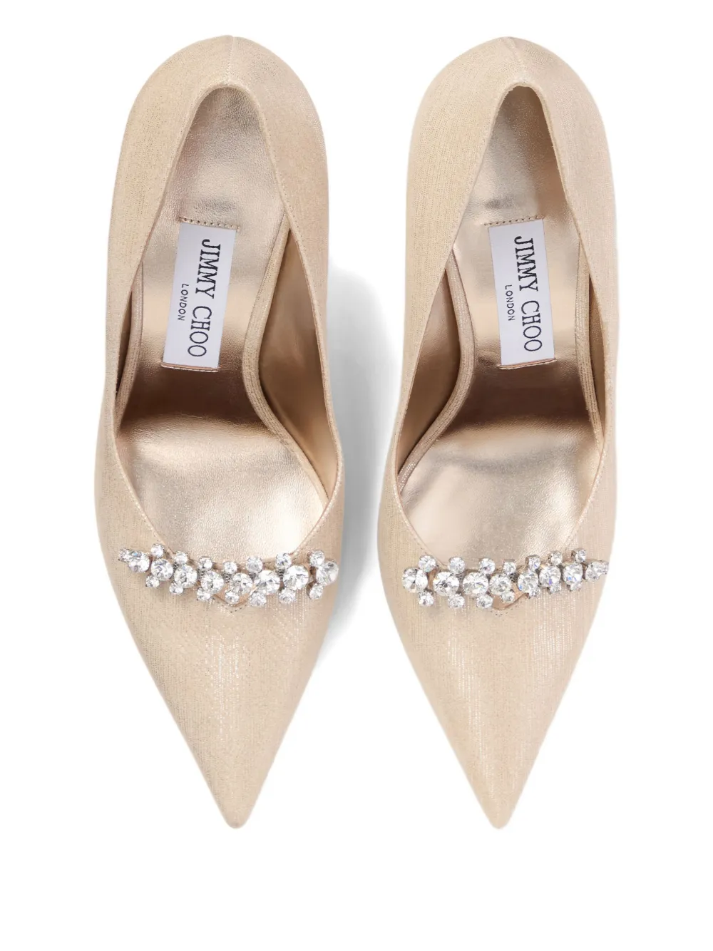 Jimmy Choo 90mm Belinda crystal-embellished pumps Gold