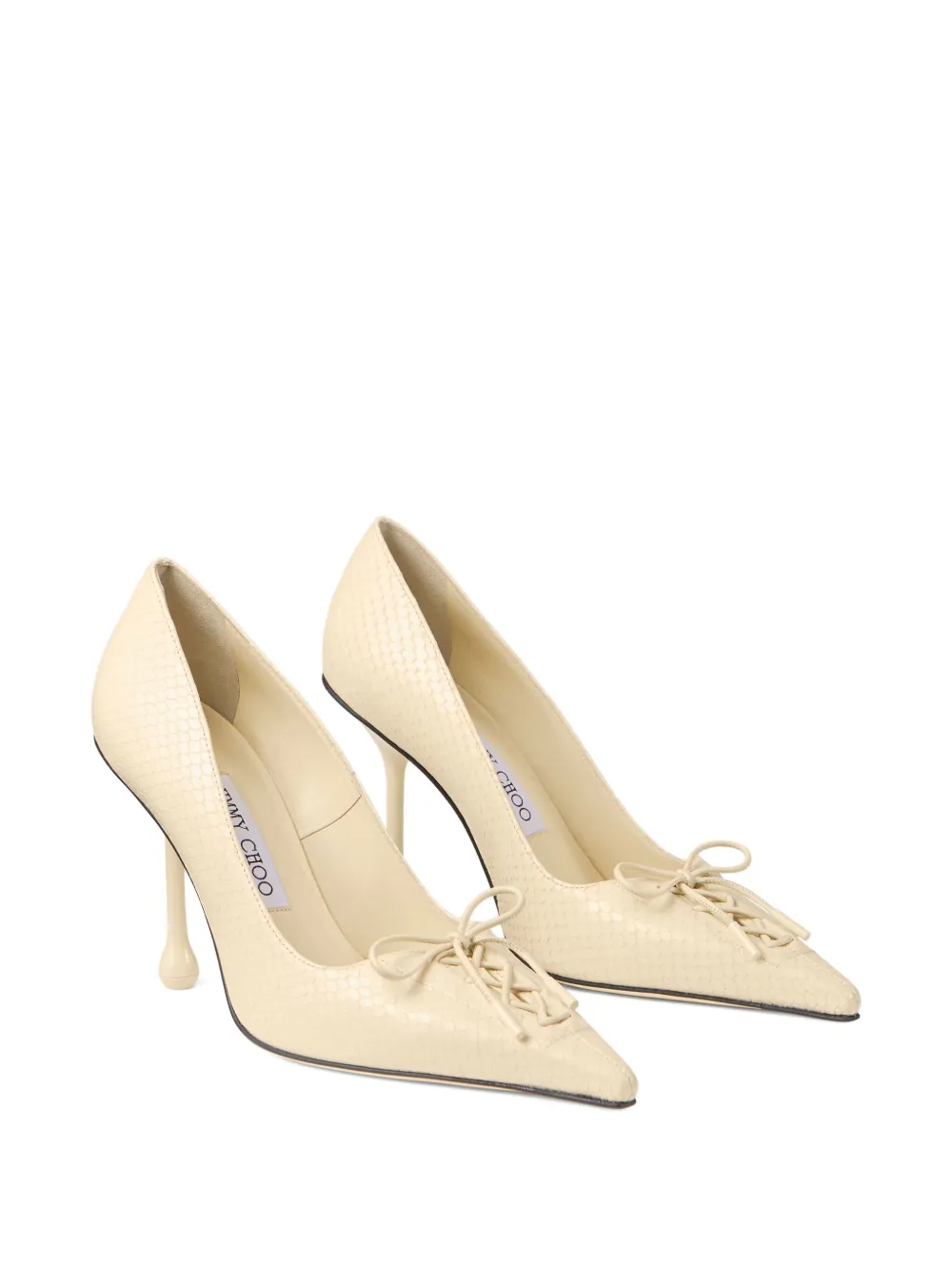 Jimmy Choo 85mm Scarlett Lace-up Pointed-toe Pumps In Neutral