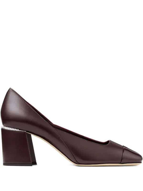 Jimmy Choo 60mm Jenson pearl-embellished square-toe Pumps | Red