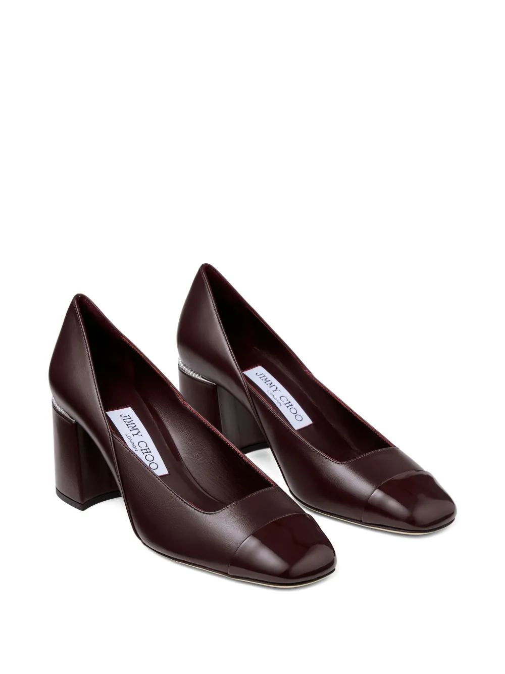 Jimmy Choo 60mm Jenson pearl-embellished square-toe pumps Red