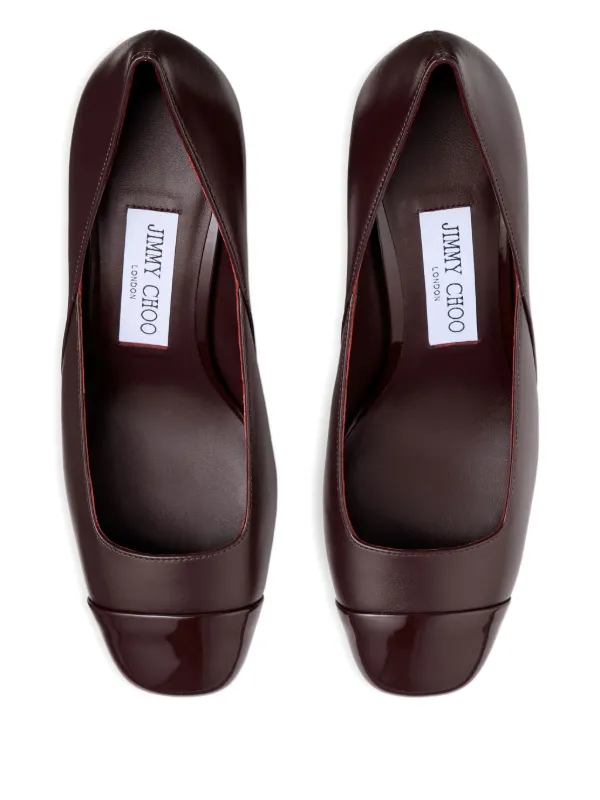 Jimmy Choo 60mm Jenson pearl-embellished square-toe Pumps | Red