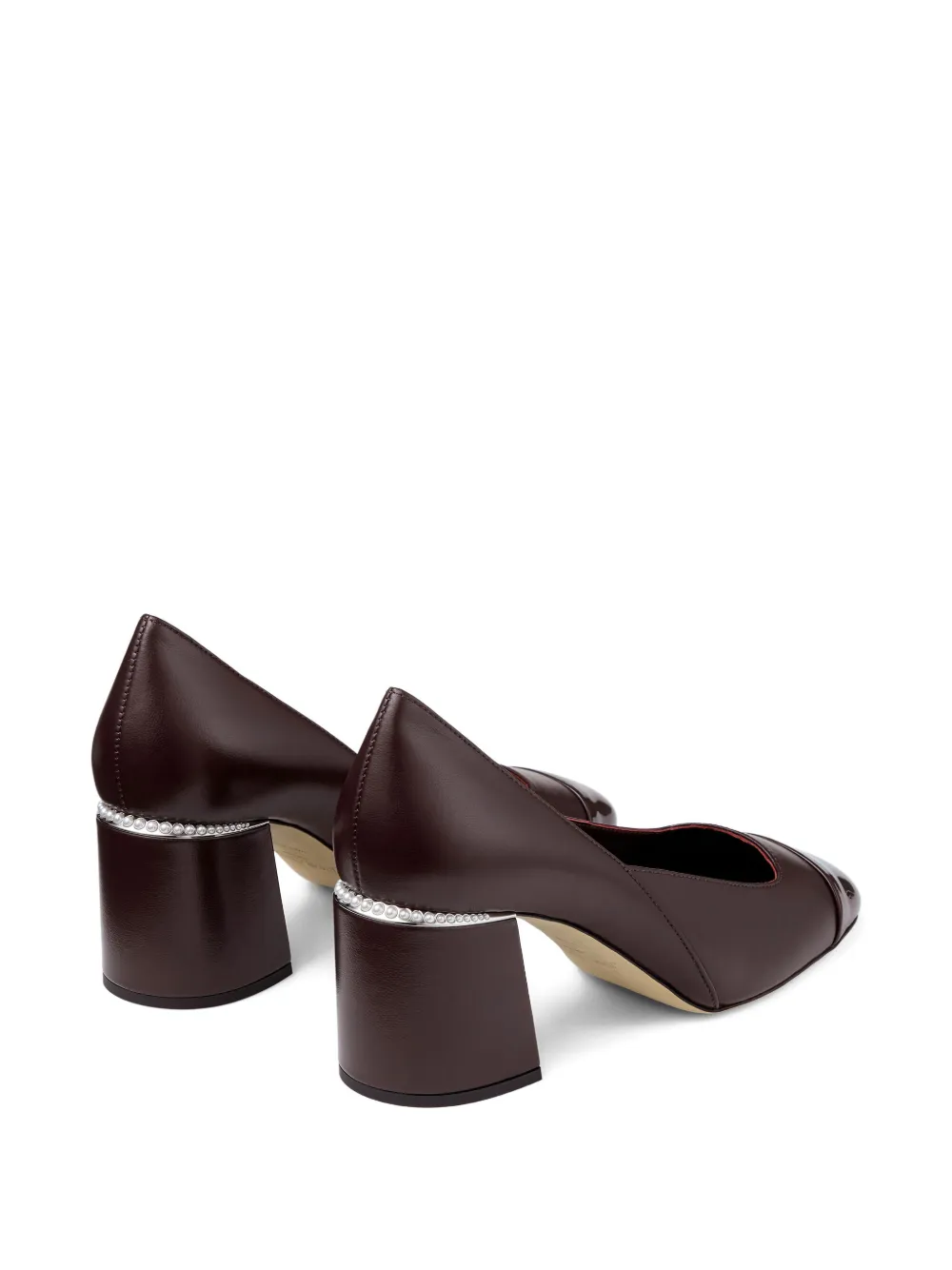 Jimmy Choo 60mm Jenson pearl-embellished square-toe pumps Red