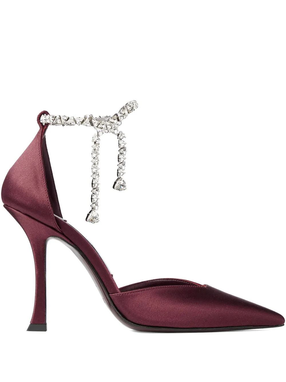 Jimmy Choo 100 mm Stevie satijnen pumps verfraaid met kristallen Rood