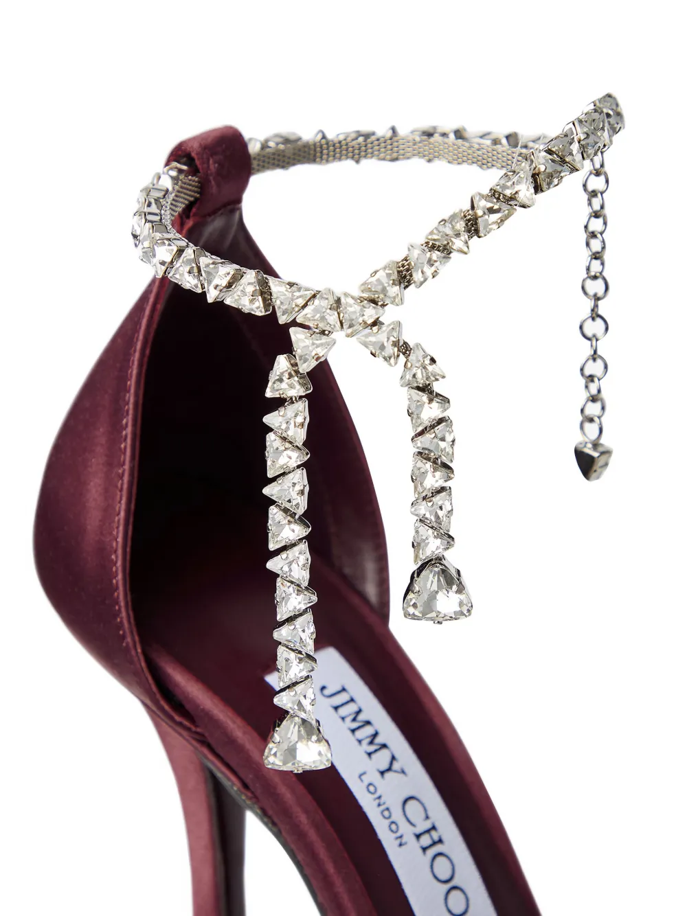 Jimmy Choo 100 mm Stevie satijnen pumps verfraaid met kristallen Rood