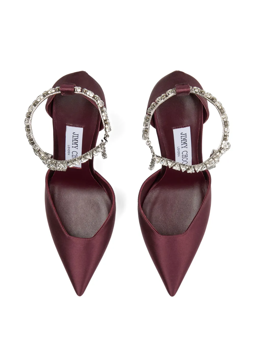 Jimmy Choo 100 mm Stevie satijnen pumps verfraaid met kristallen Rood