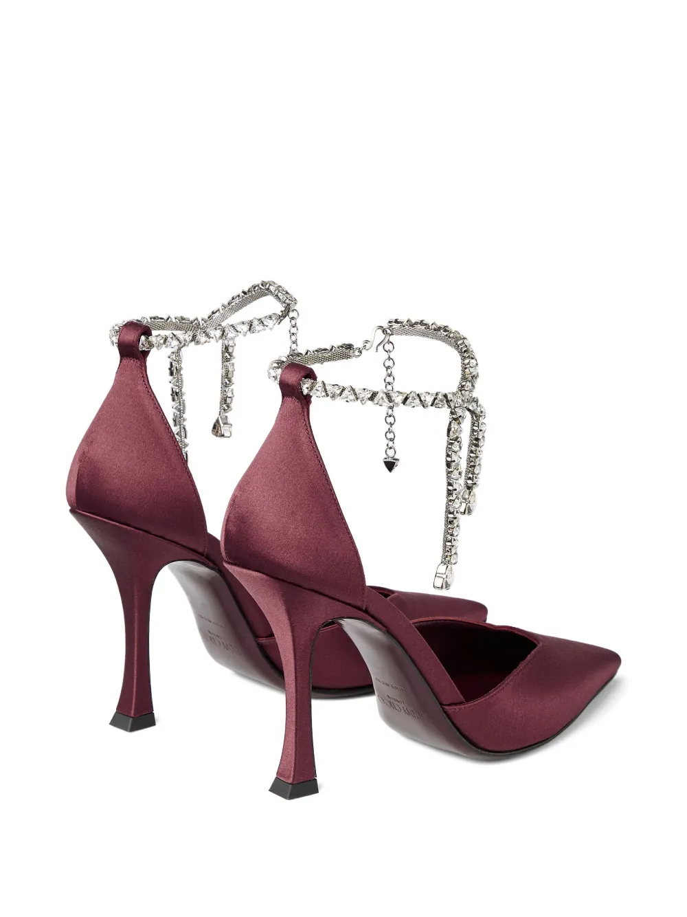 Jimmy Choo 100 mm Stevie satijnen pumps verfraaid met kristallen Rood