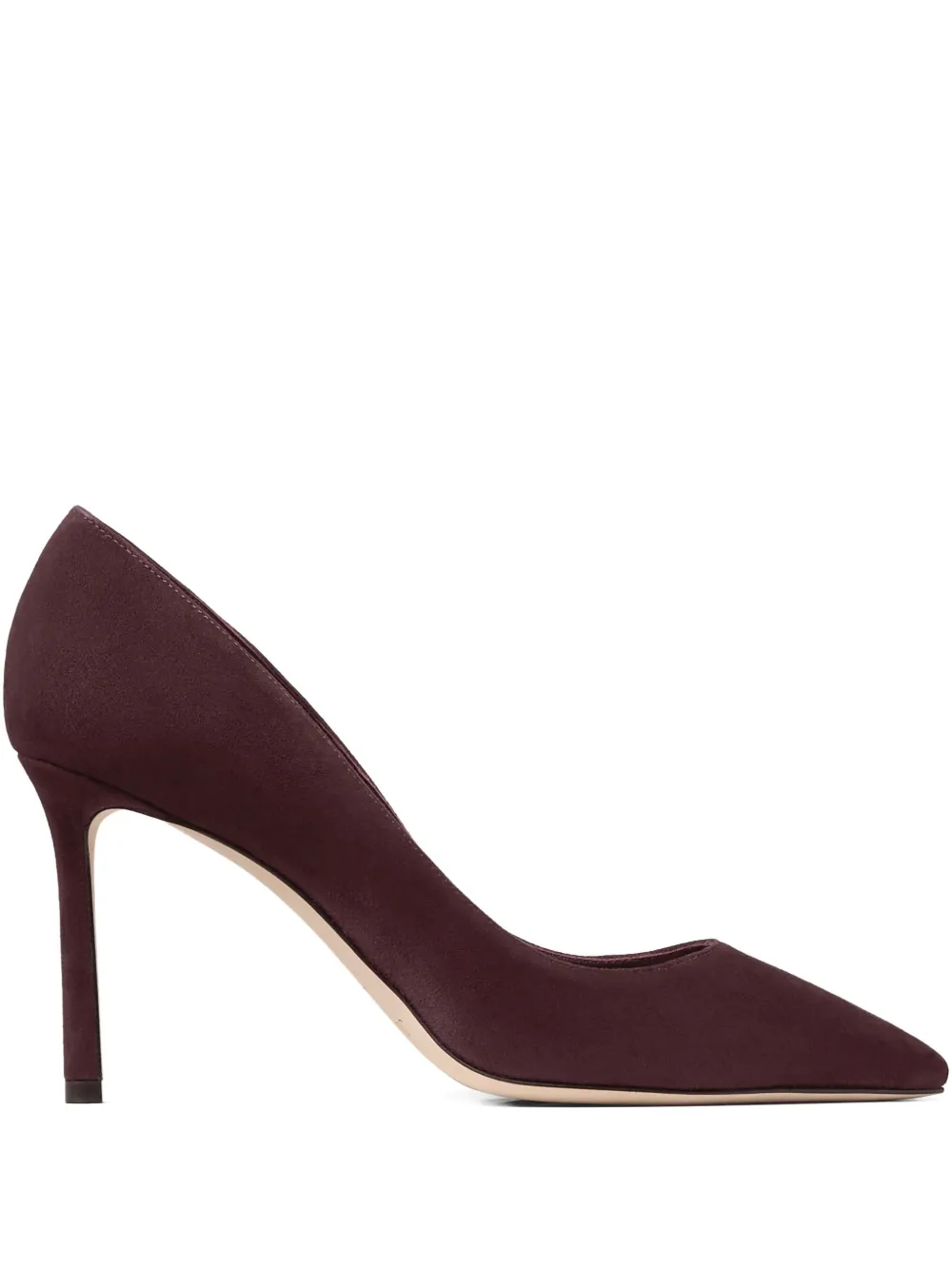 Jimmy Choo 85 mm Romy suède pumps met puntige neus Rood