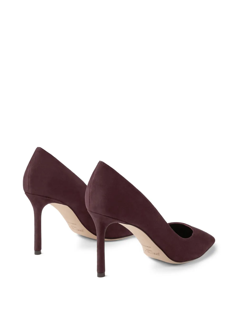 Jimmy Choo 85 mm Romy suède pumps met puntige neus Rood