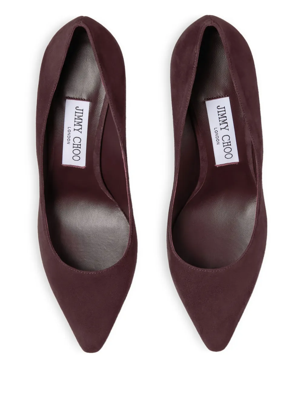 Jimmy Choo 85 mm Romy suède pumps met puntige neus Rood