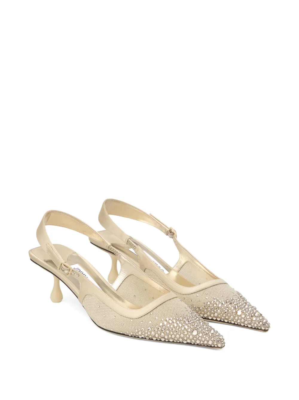 Jimmy Choo 50mm Amel slingback pumps verfraaid met kristallen Goud