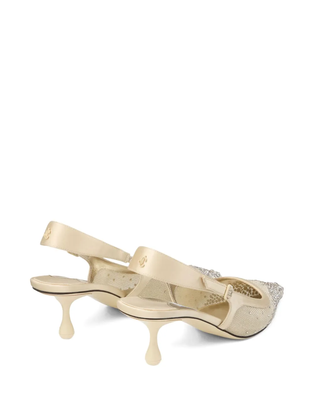 Jimmy Choo 50mm Amel slingback pumps verfraaid met kristallen Goud