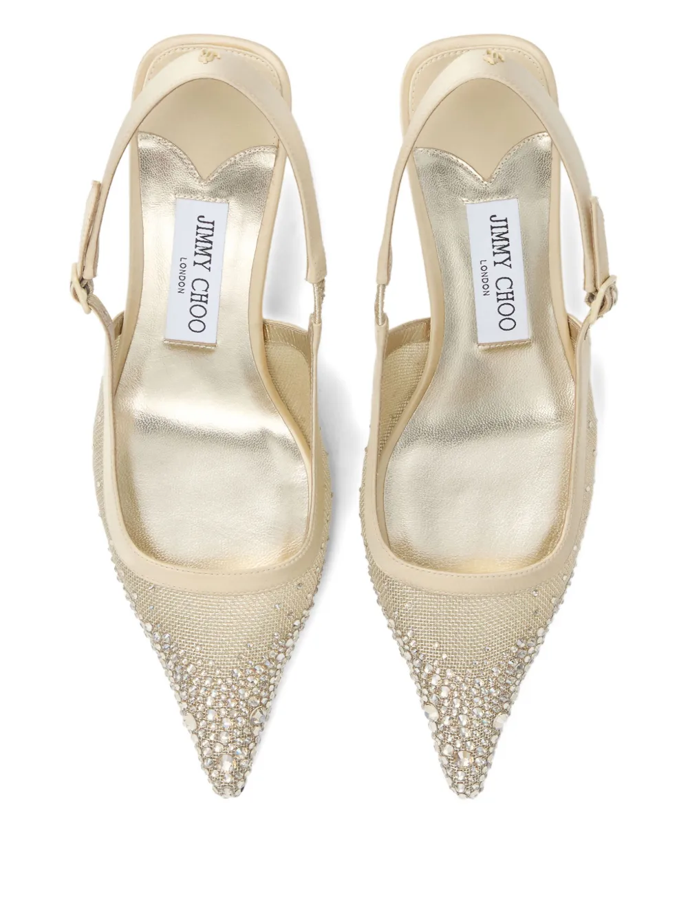 Jimmy Choo 50mm Amel slingback pumps verfraaid met kristallen Goud