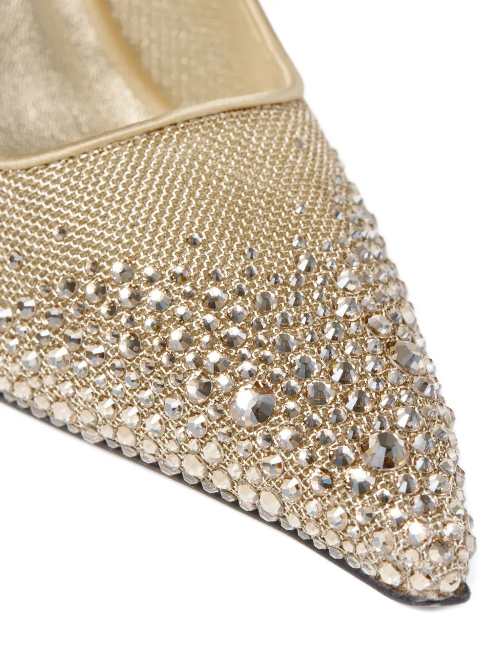 Jimmy Choo 95 mm Ixia mesh pumps verfraaid met kristallen Goud